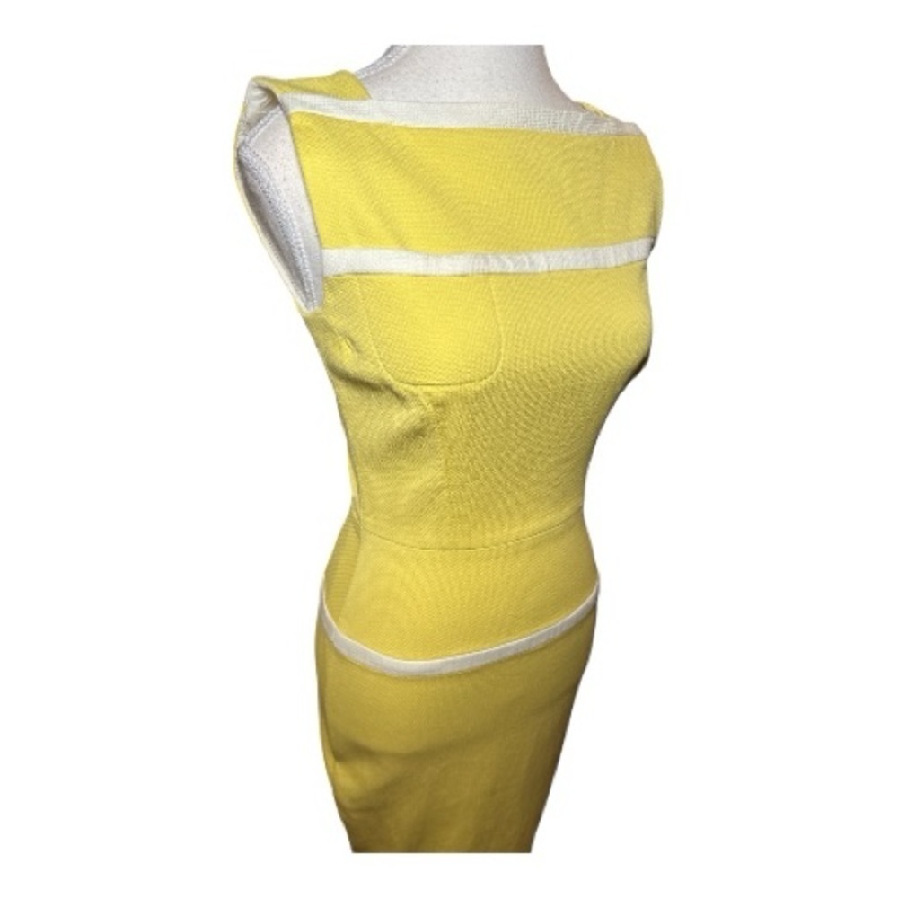 Victoria Beckham Yellow Sleeveless Sheath Dress US 6 UK 10 Summer Cocktail Party - Picture 8 of 16